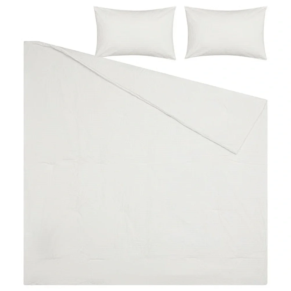 Classic White Cotton Comforter Set - Full/Queen Size
